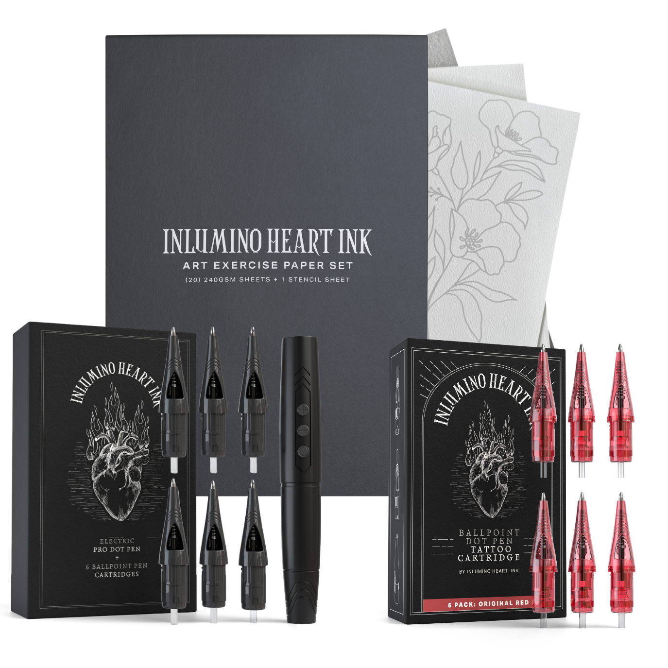 6 cartuchos de caneta esferográfica - Vermelho